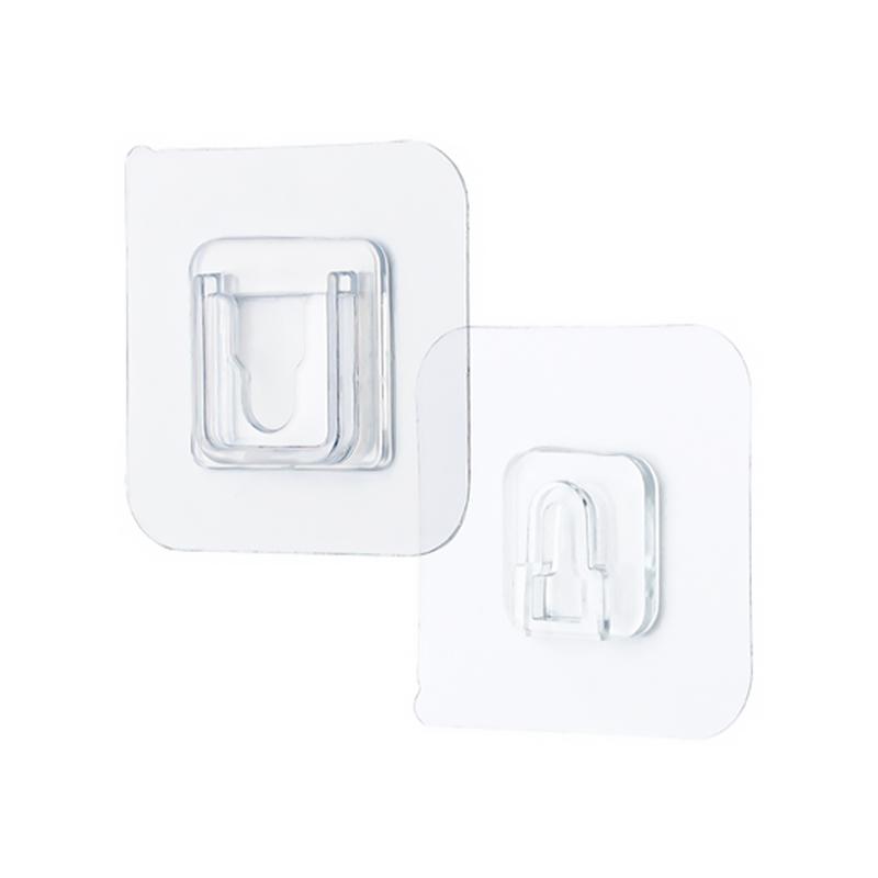 Double-sided adhesive hooks for a no-drill storage solution